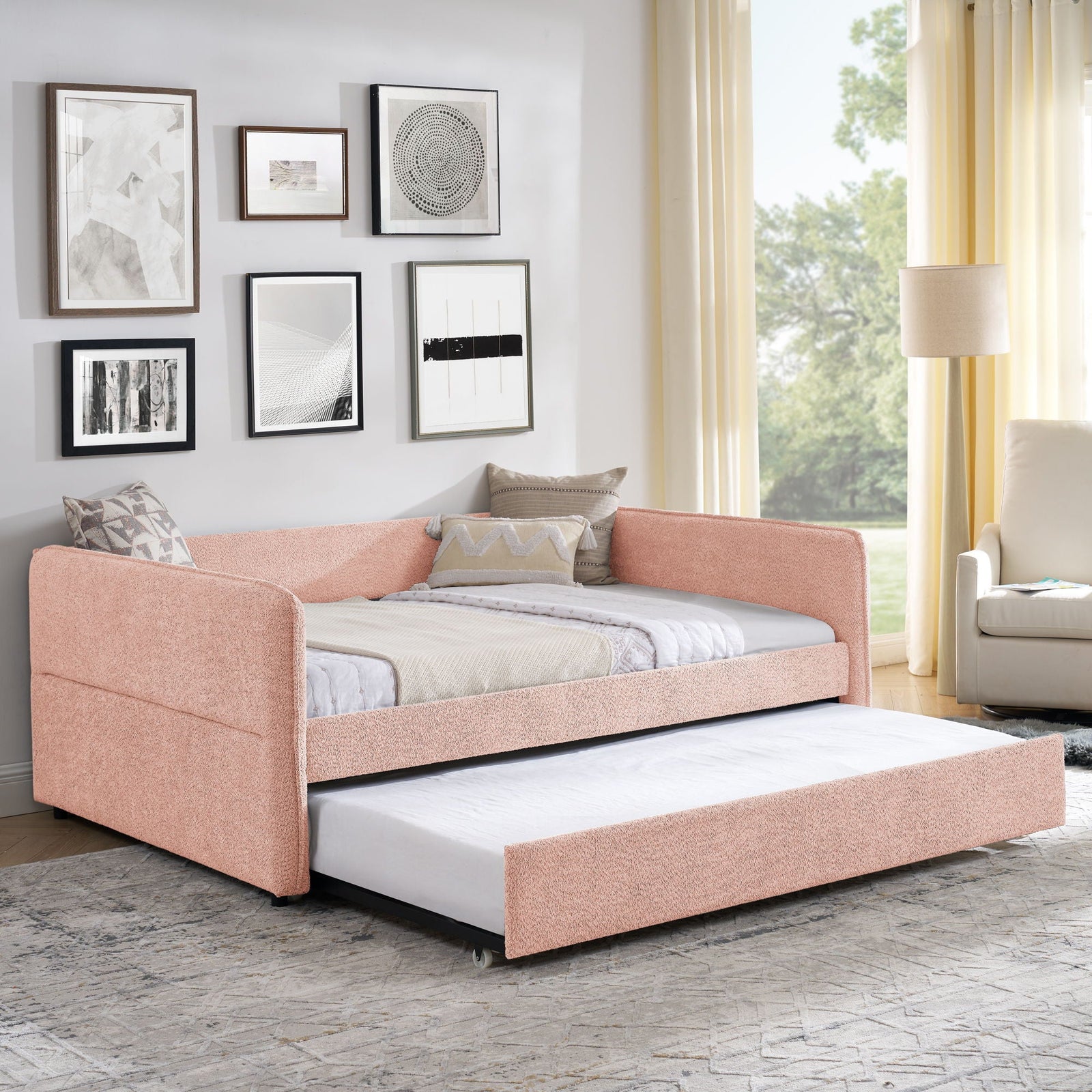 Upholstered Daybed With Pop Up Trundle
