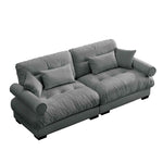 Modern Oversize Sofa With Cloud Like Comfort, Featuring Waist And Throw Pillows