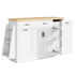 Kitchen Sideboard With Sliding Door Cabinet, 3 Tier Spice Rack