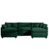 Modern Oversized Modular Cushion Sofa With Ottoman, Low Back, Deep Seating Sofa Set