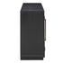 4-Door Large Storage Sideboard Buffet Cabinet with Glass Doors Arched Cabinet (Black)