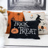 Black Velvet Halloween Lumbar Pillow with Embroidered Trick or Treat – Includes Insert