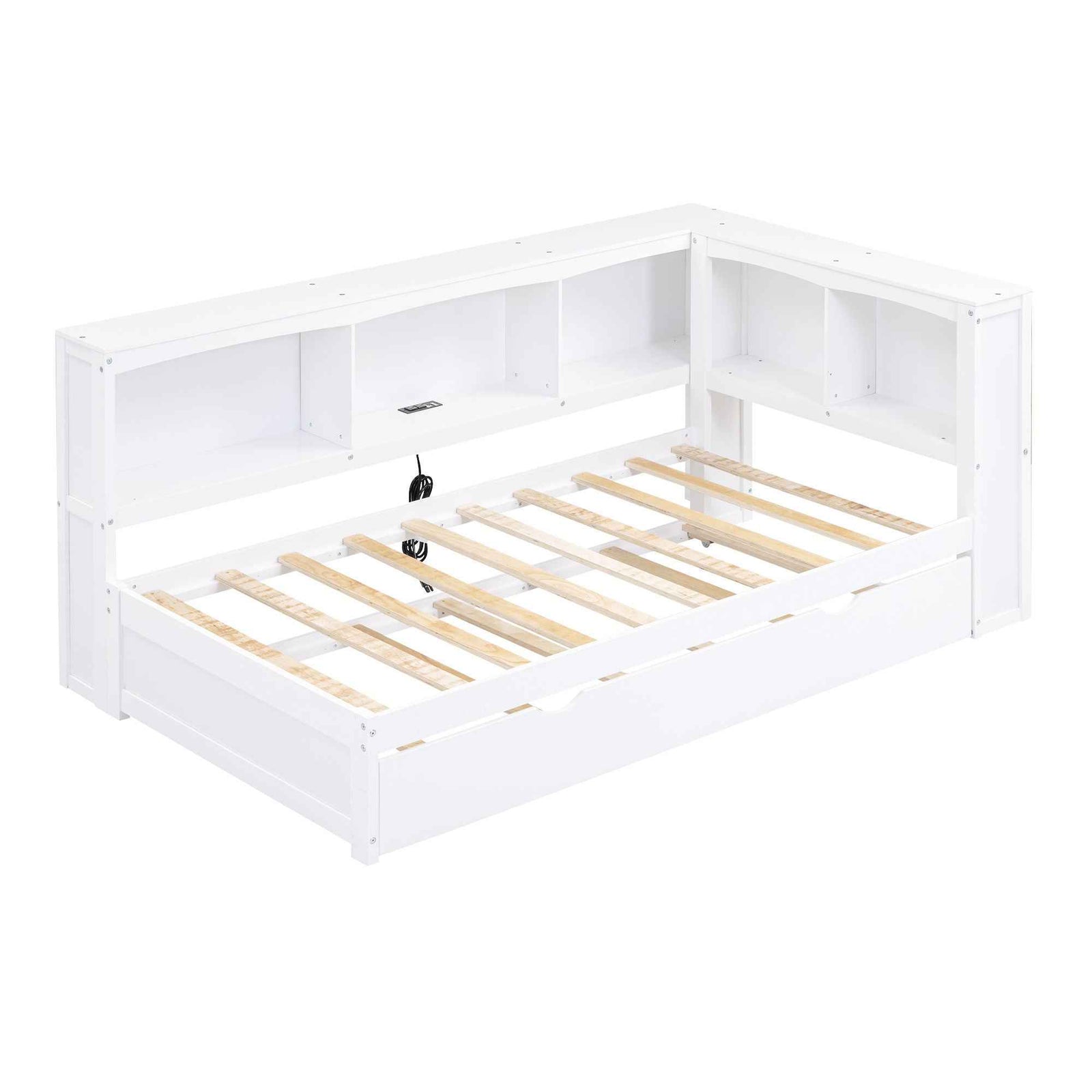 Daybed With Trundle, Storage Cabinets, USB Ports