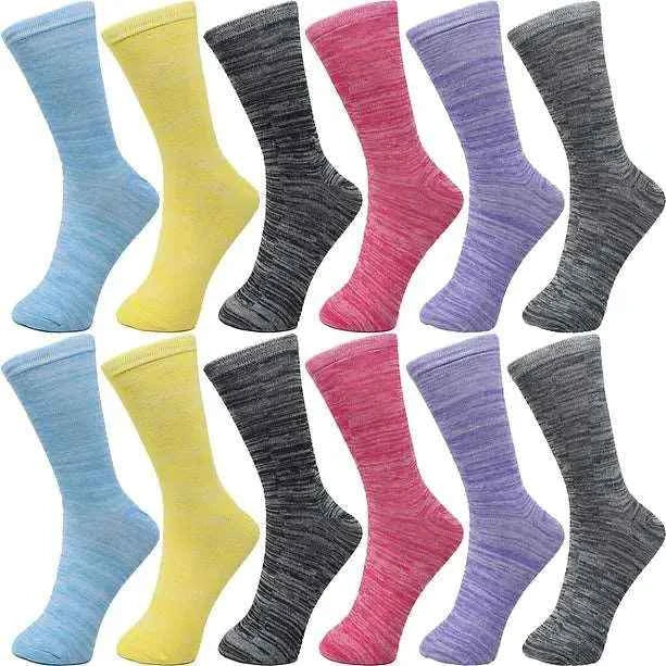 30-Pairs Women's Fun Patterned Cotton-Blend Crew Socks Assorted Pairs