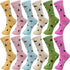 30-Pairs Women's Fun Patterned Cotton-Blend Crew Socks Assorted Pairs