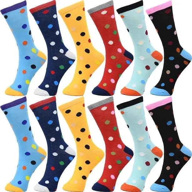 30-Pairs Women's Fun Patterned Cotton-Blend Crew Socks Assorted Pairs
