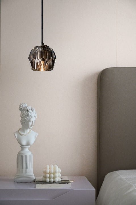 19 Lights - Boule De Cristal Round Clustre LED Cut Smoke Crystal Ceiling Chandelier