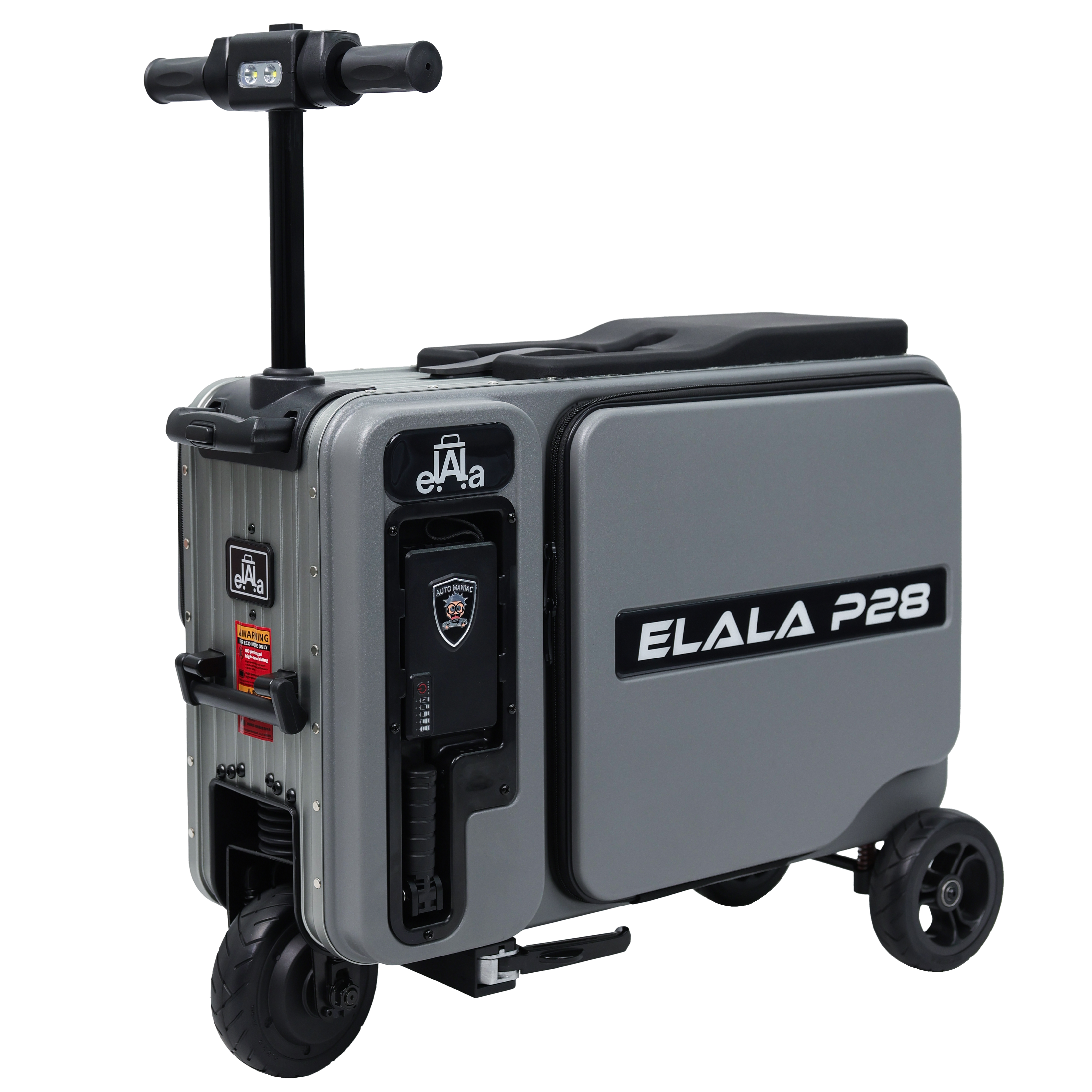Elala P28 - Gray Motorized Suitcase
