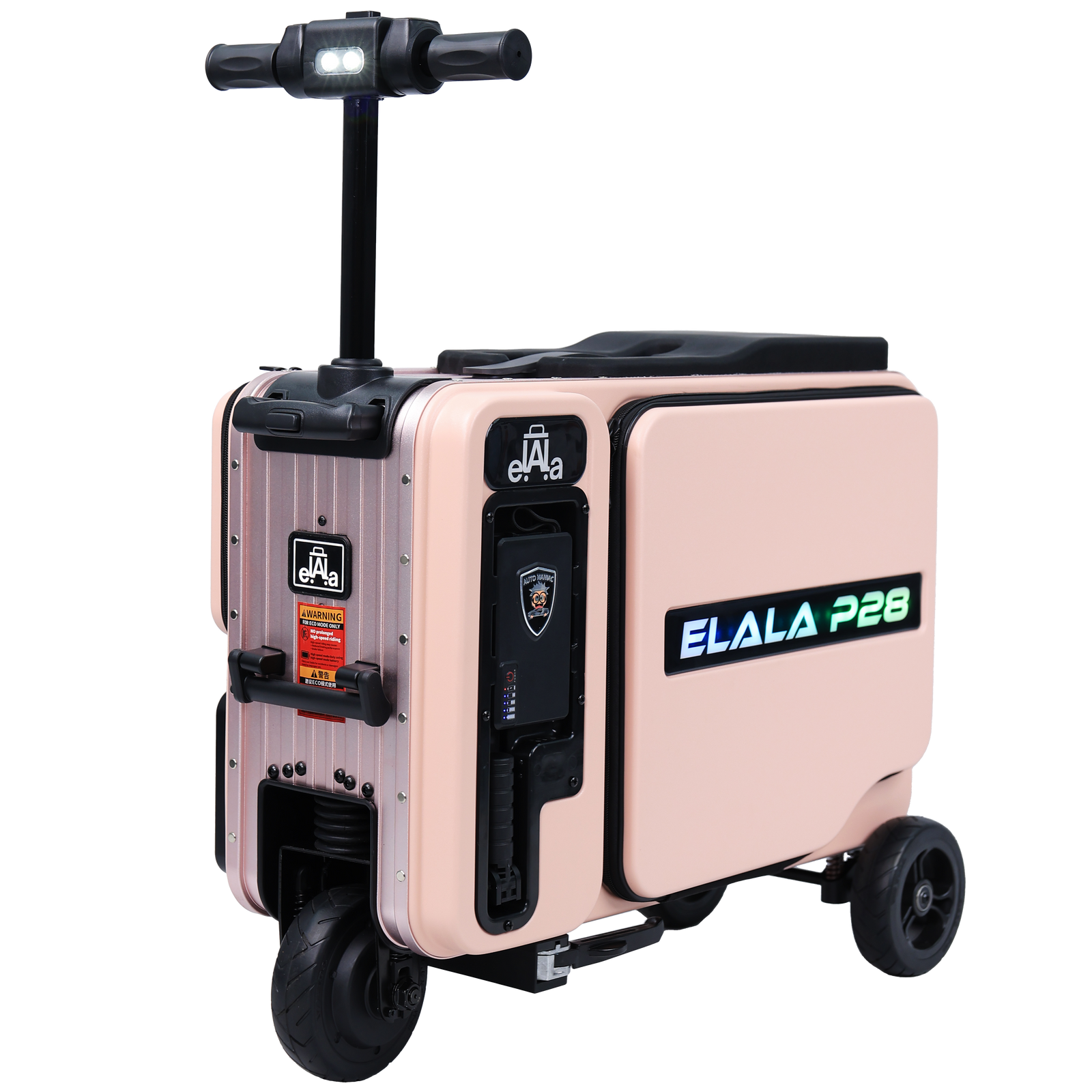 Elala P28 - Pink Motorized Suitcase