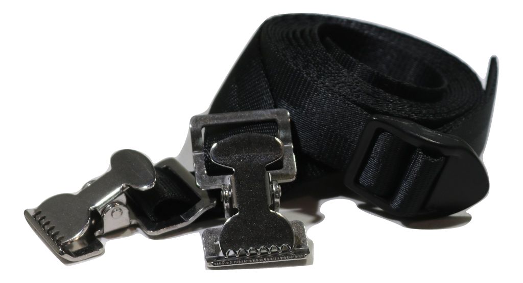 1" x 8 Ft Adjustable Stainless Steel Alligator Clip Tie Strap | AC108SS