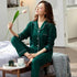 100% Cotton New Trendy  Pajamas For Women Full Sleeves Pajamas Button Down Winter Sleepwear Set Women White Cotton Pajamas Women's Loose Size V-neck Home Suit Long Sleeve Wide Leg Pants Pajamas Casual Home wear