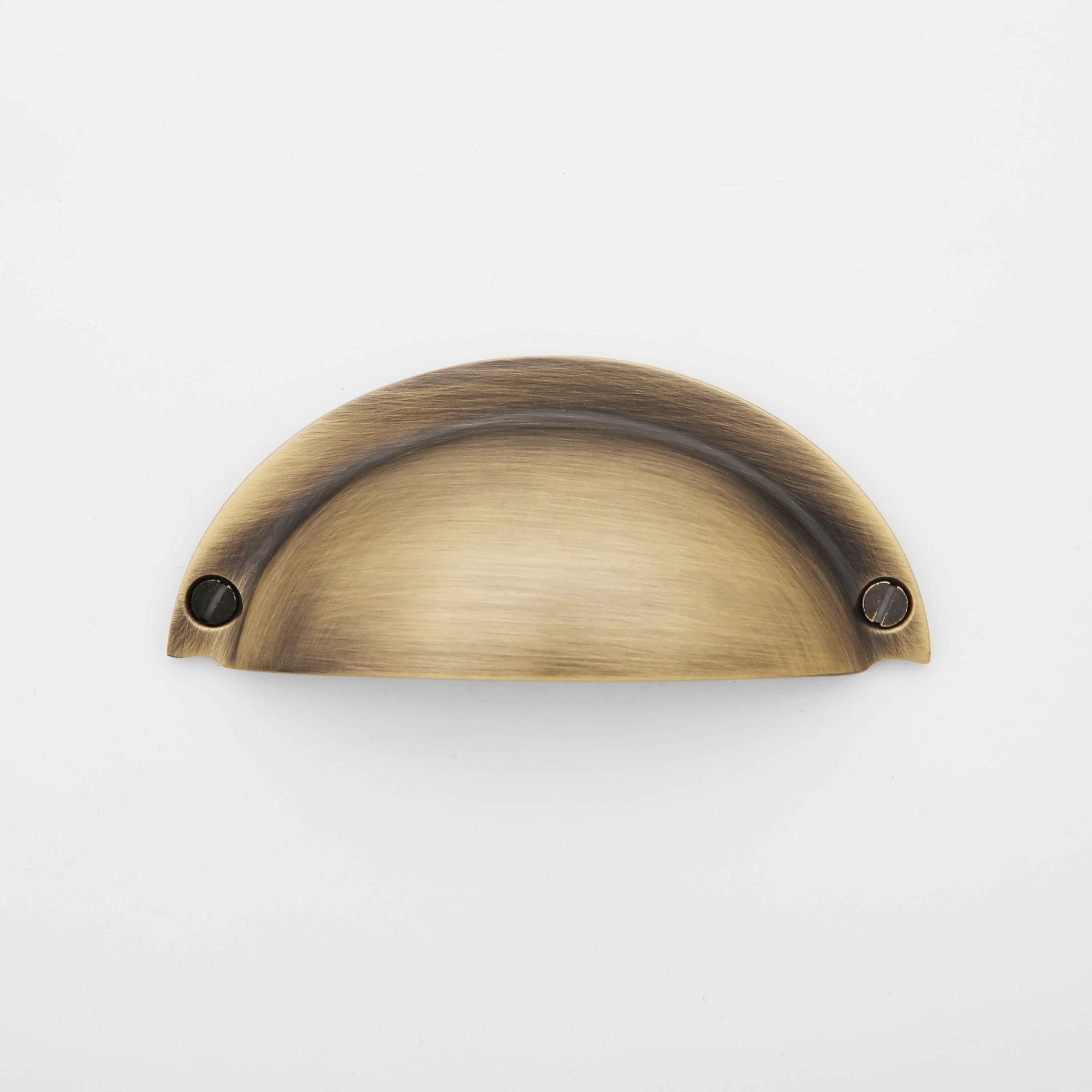 Cora Cup Solid Brass Drawer Pull - 3.25 Inch Centers