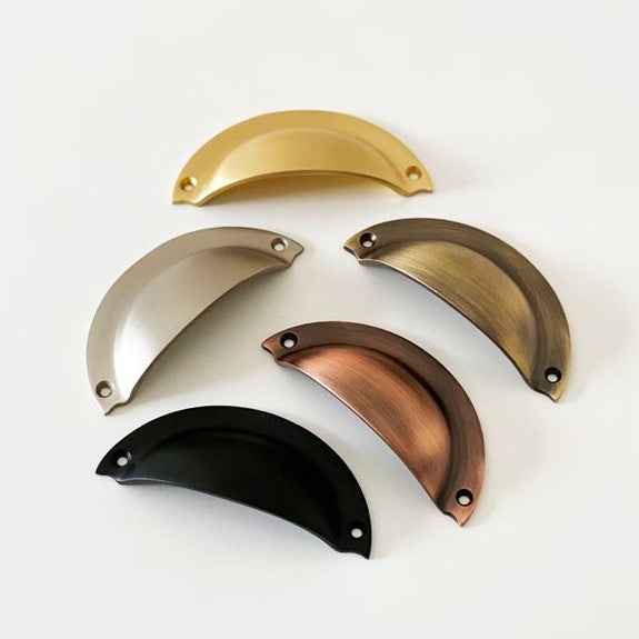 Cora Cup Solid Brass Drawer Pull - 3.25 Inch Centers