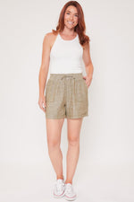 Women's Linen Lounge Shorts with Elastic Waistband