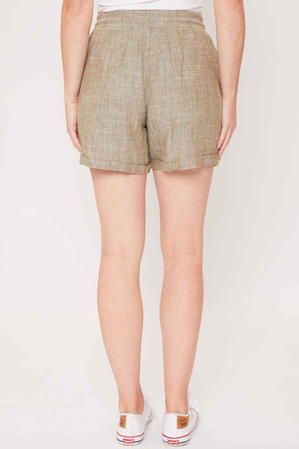 Women's Linen Lounge Shorts with Elastic Waistband