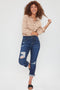 Women's Petite High Rise Vintage Slim Straight Cuff Jean