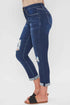Women's Petite High Rise Vintage Slim Straight Cuff Jean