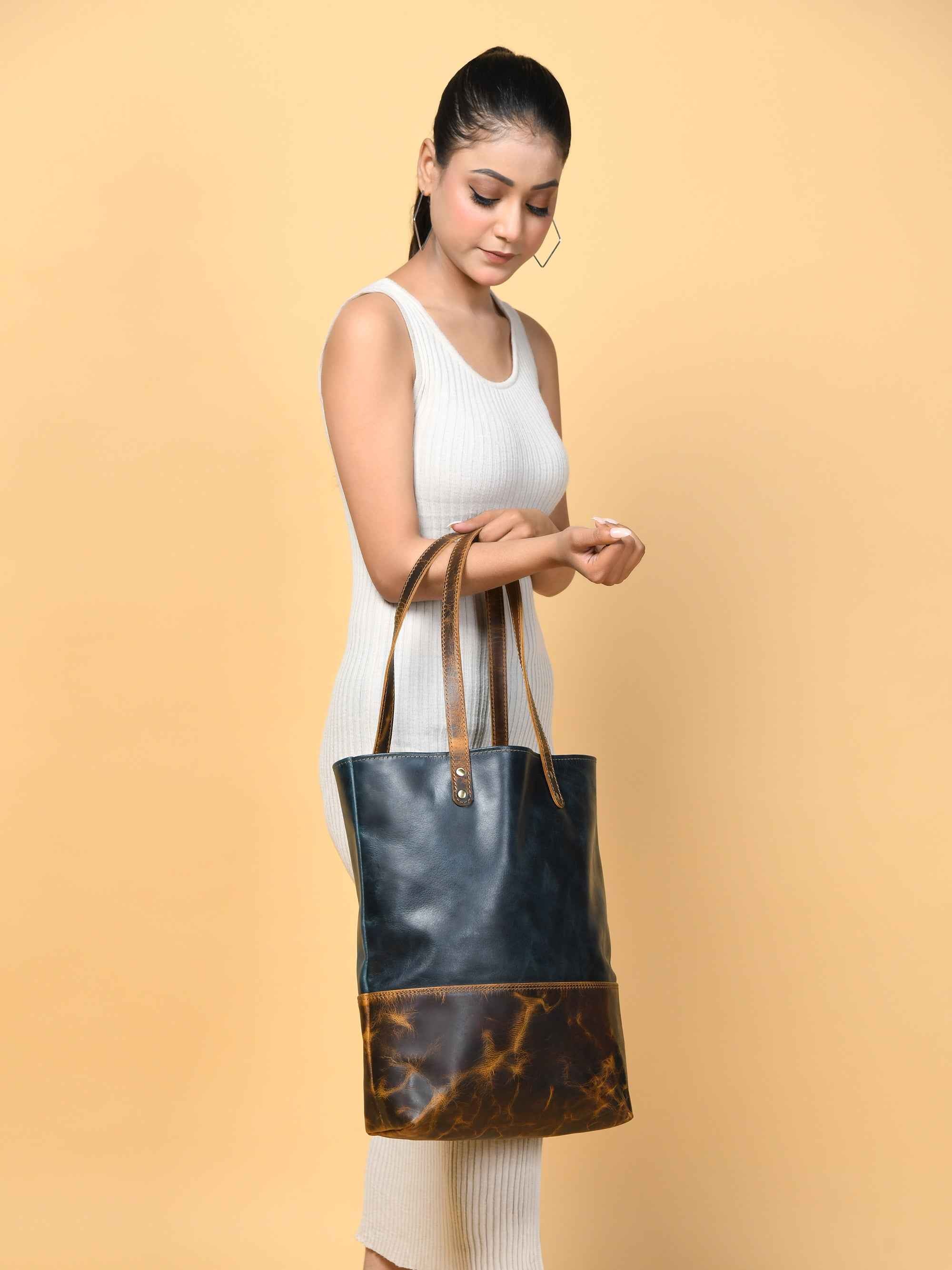 Green Women's Leather Tote