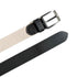 Cream & Black Braided Canvas Leather Belt