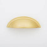 Lucy Cup Solid Brass Drawer Pull - 3 Inch Centers