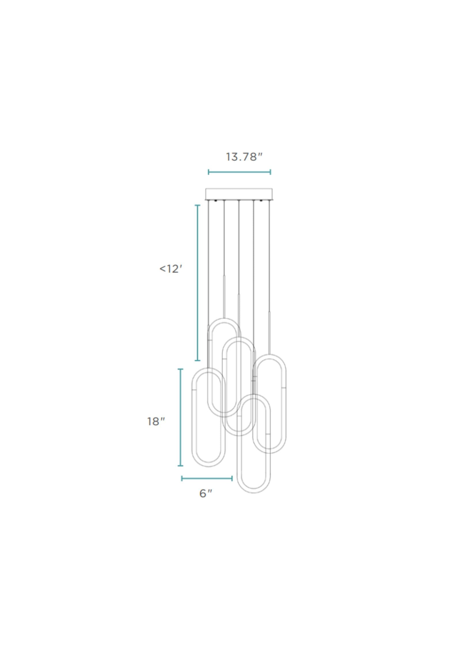 LED Five Clips Chandelier //  Sandy Gold