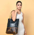 Blue Women's Leather Tote