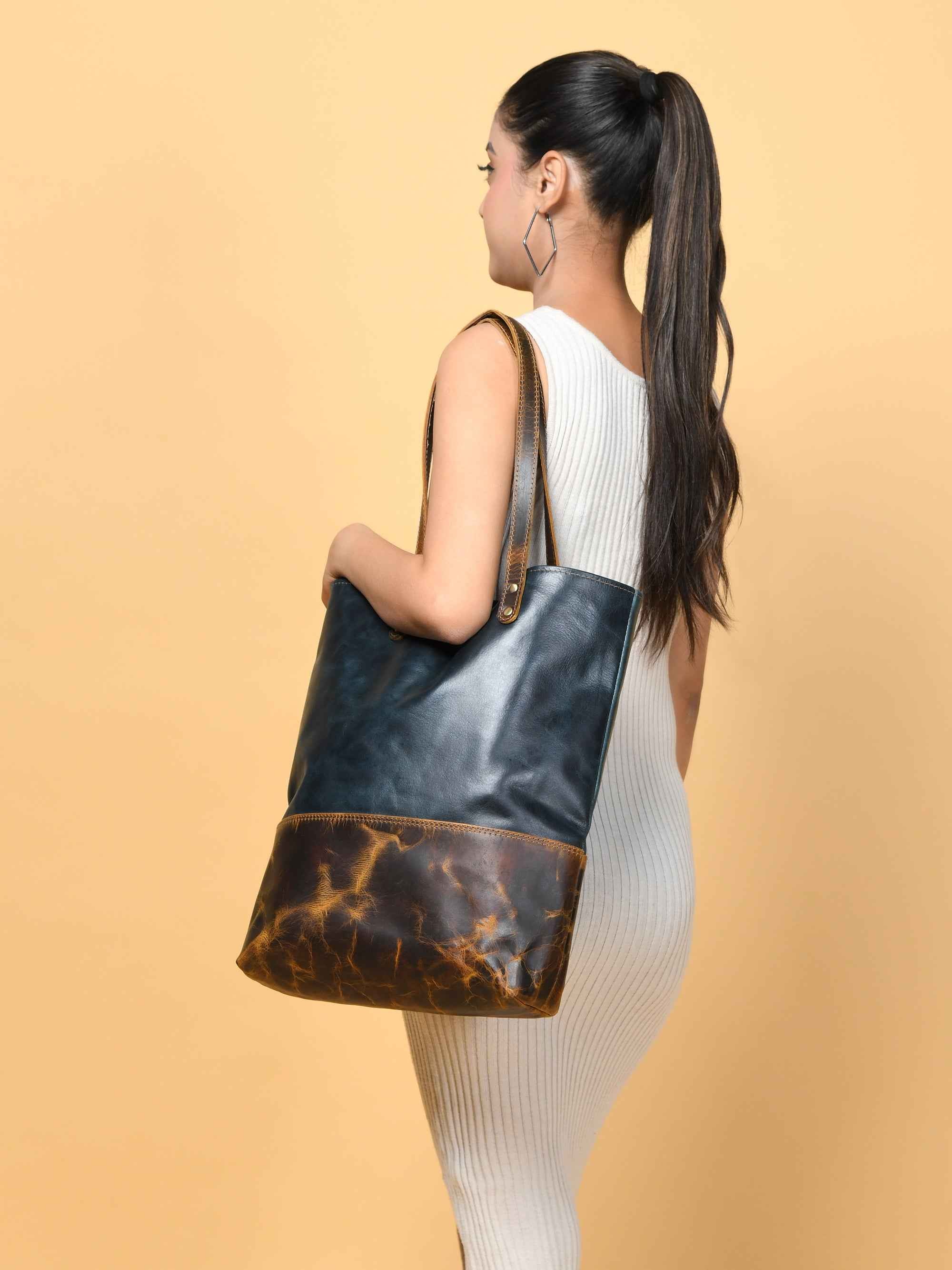 Green Women's Leather Tote