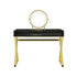 Black & Gold Finish Vanity Desk