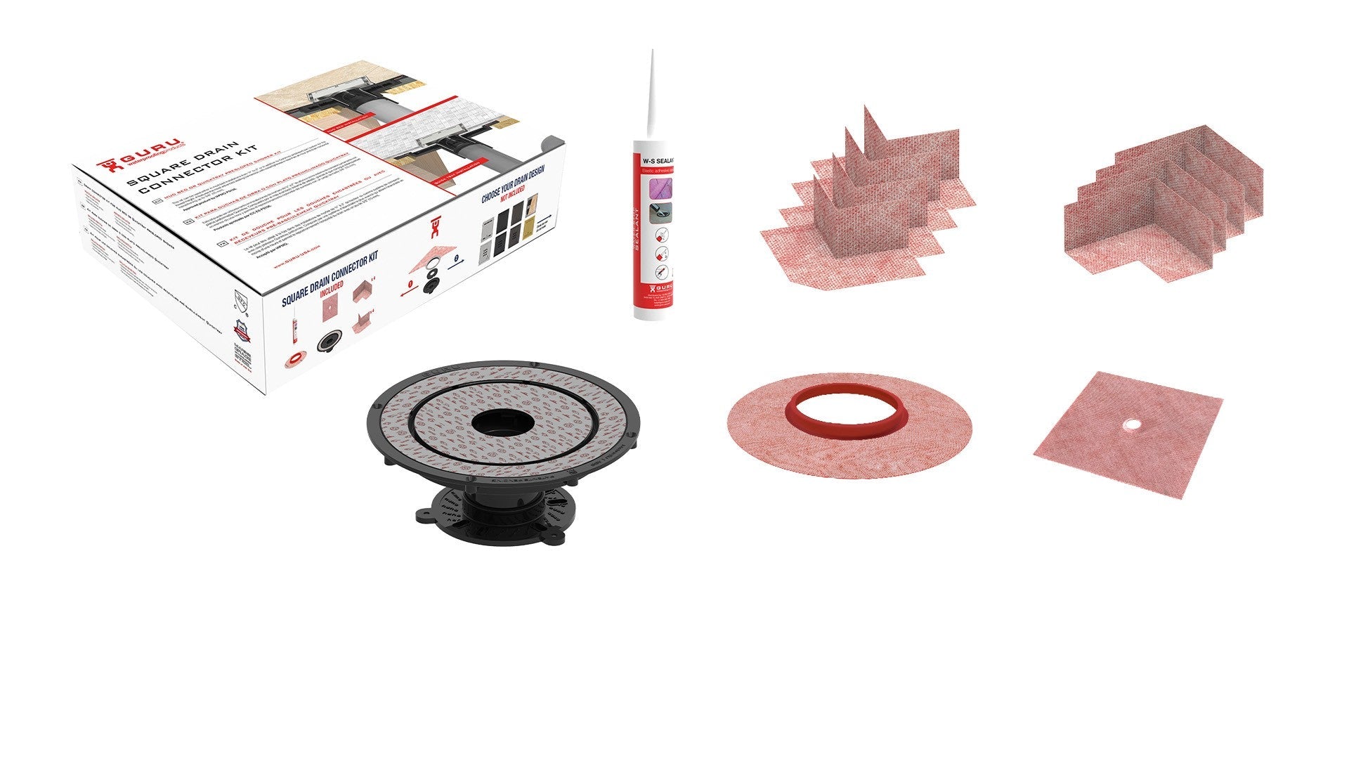 GURU SQUARE DRAIN CONNECTOR KIT ABS - Tundra Globe