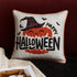 Embroidered Halloween Pumpkin Accent Pillow with Festive Detailing - Neutral