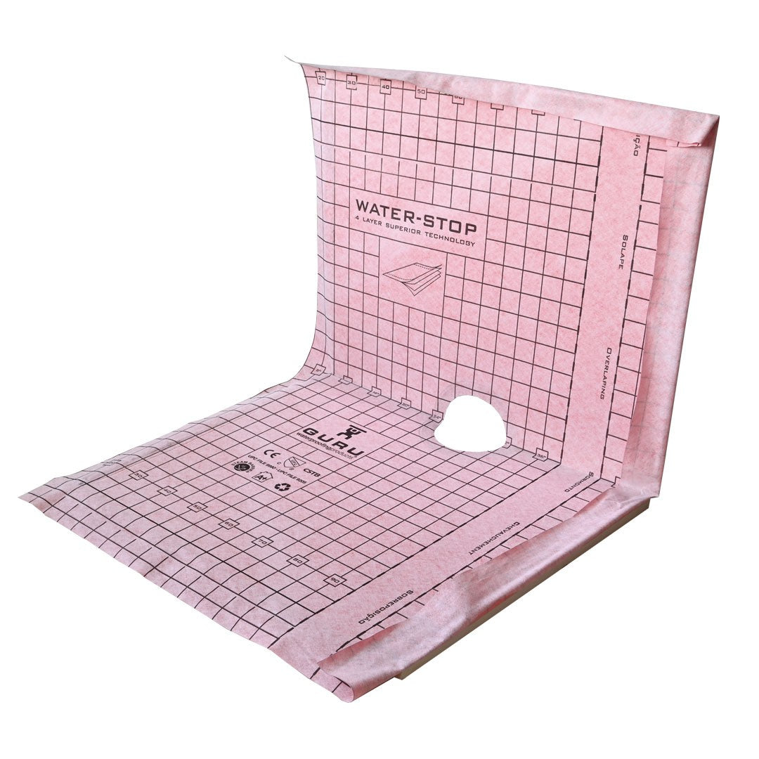 GURU W-S heavy duty shower tray four slopes for square drains - Tundra Globe