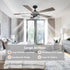52" Windmill Modern DC Motor Downrod Mount Reversible Ceiling Fan with Lighting and Remote Control