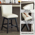 Upholstered Swivel Bar Stools High Back (Set of 2) - Cream White