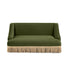 Olive Green Velvet Princess Pet Bed Sofa with Fringe Skirt - Medium