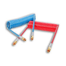 15 ft Air Coil Hose Red w/ 12 inch Leads | 11015R