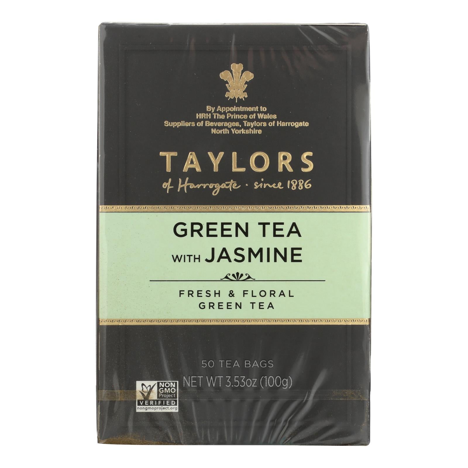Taylors of Harrogate Green Tea with Jasmine - 50 Tea Bags - Case of 6