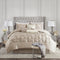 7 Piece Tufted Comforter Set in Taupe