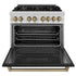 ZLINE 36" Autograph Dual Fuel Range, Black, Bronze, RAZ-BLM-36-CB