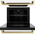 ZLINE 30"Professional True Convection Double Wall Oven, Air Fry, Self Clean, White Matte, Champagne Bronze WADZ-WM-30-CB