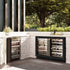 ZLINE 24" Touchstone 151 Can Beverage Fridge Black Matte Glass Door Champagne Bronze Handle RBSOZ-BLM-24-CB