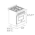 ZLINE 24" Autograph Dual Fuel Range, White Door, Bronze RAZ-WM-24-CB