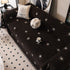 Chenille Camellia Floral Sofa Throw Cover Couch Blanket with Striped Jacquard