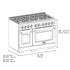 ZLINE 48" Gas Range, Convection Gas Oven, Stainless Steel,Matte Black  SGR-BLM-48