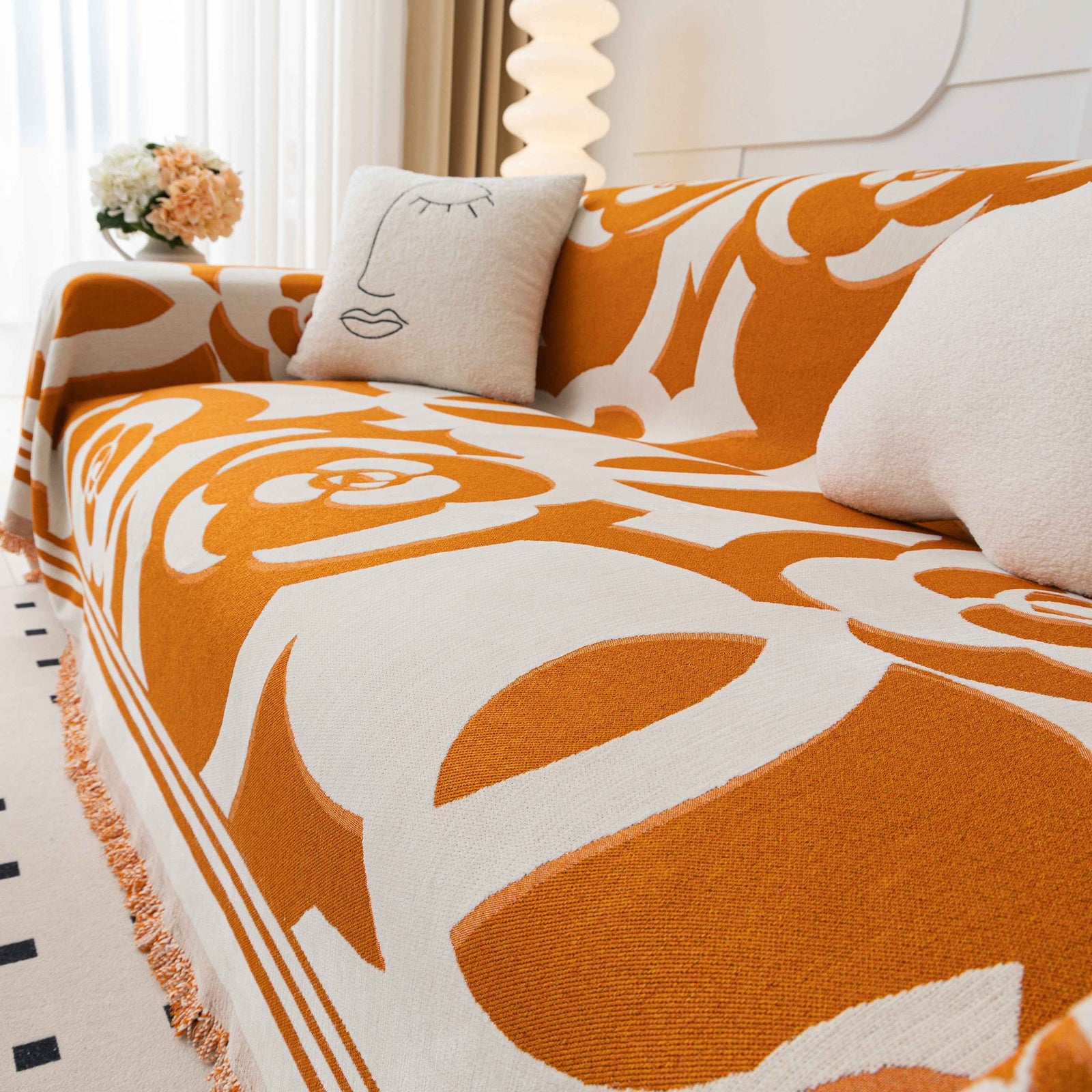 Chenille Sofa Cover Blanket, Couch Cover Blanket Throws for Couches Living Room Furniture Throw Covers