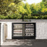 ZLINE 24" Touchstone 151 Can Beverage Fridge Black Stainless Steel Glass Door Gold Handle RBSOZ-BS-24-G