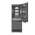 ZLINE 30" Panel Ready Built-In Bottom Freezer Refrigerator,Water Dispenser, Ice Maker,Graphite Gray, Gold GRBIVZ-30-G