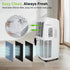 12,000 BTU Smart WiFi Portable Air Conditioner with Dehumidifier & 3-Speed Fan, 24H Timer, Sleep Mode, Auto Swing, Quiet AC Unit with Easy-Move Wheels & Window Kit for Rooms Up to 550 Sq.Ft