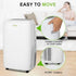 12,000 BTU Smart WiFi Portable Air Conditioner with Dehumidifier & 3-Speed Fan, 24H Timer, Sleep Mode, Auto Swing, Quiet AC Unit with Easy-Move Wheels & Window Kit for Rooms Up to 550 Sq.Ft
