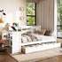 Corner Daybed With Storage Drawers, Desk, Charging Port & Bookcase