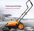 SM650 27.5" Manual Push Powered Floor Sweeper, Triple Brushes, Indoor and Outdoor